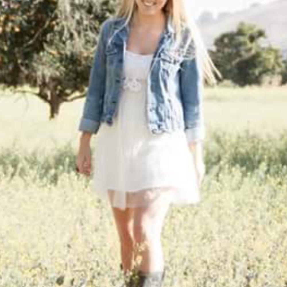 White Dress with tulle overlay Daisy Shoppe